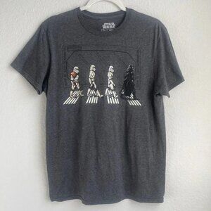 Star Wars Death Star Road Stormtrooper Darth Vader T Shirt Medium Heather Gray